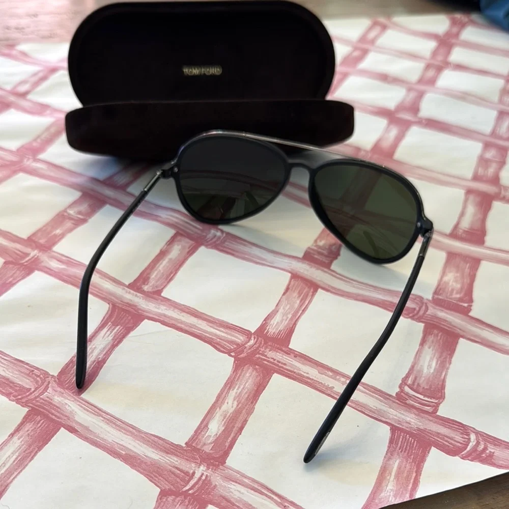 Tom Ford Matte Black Aviator Sunglasses
